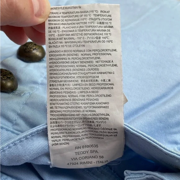 Exclusive Italian-Made Light Blue Designer Pants with Nautical Details - Picture 9 of 9